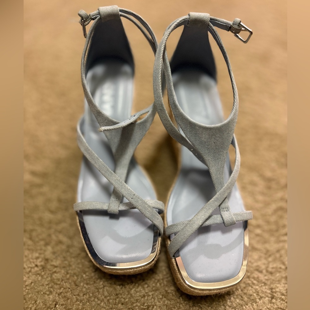 DKNY Gray and Gold Women's Sandals